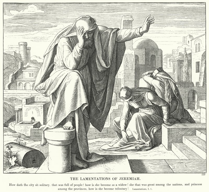 Jeremiás siralmai (metszet) alkotó: Julius (after) Schnorr von Carolsfeld