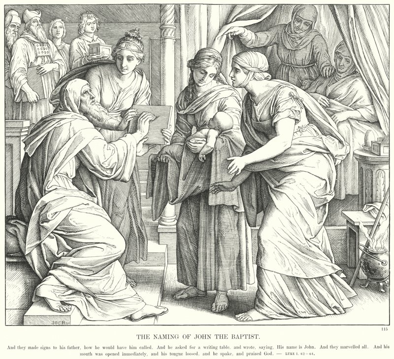 Keresztelő János elnevezése (metszet) alkotó: Julius (after) Schnorr von Carolsfeld