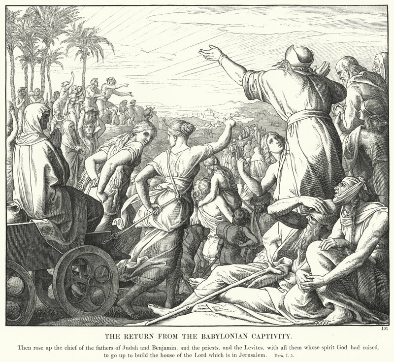 A hazatérés a babiloni fogságból (metszet) alkotó: Julius (after) Schnorr von Carolsfeld