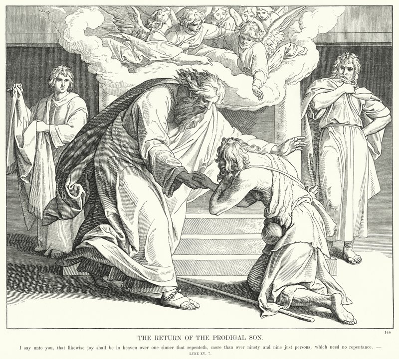 A tékozló fiú visszatérése (metszet) alkotó: Julius (after) Schnorr von Carolsfeld