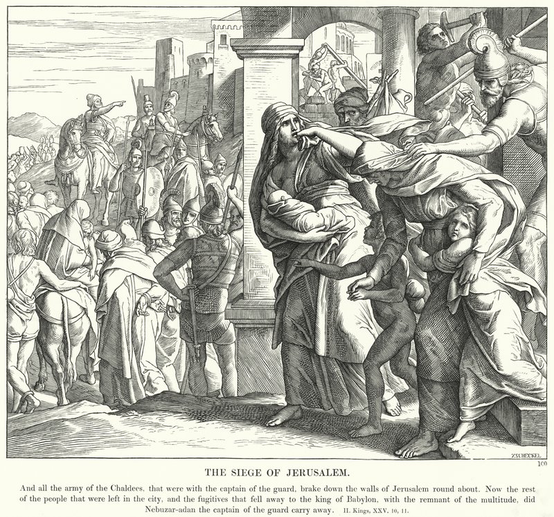 Jeruzsálem ostroma (metszet) alkotó: Julius (after) Schnorr von Carolsfeld