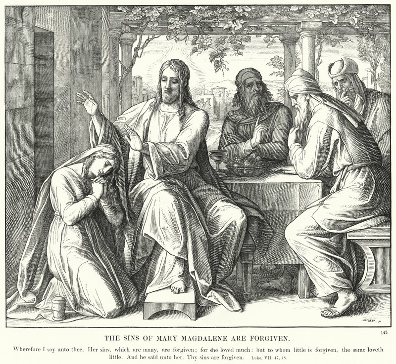 Mária Magdolna bűnei meg vannak bocsátva (metszet) alkotó: Julius (after) Schnorr von Carolsfeld