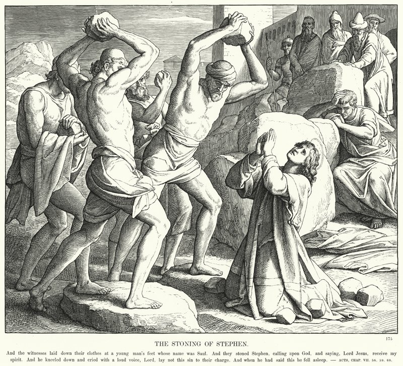 István megkövezése (metszet) alkotó: Julius (after) Schnorr von Carolsfeld