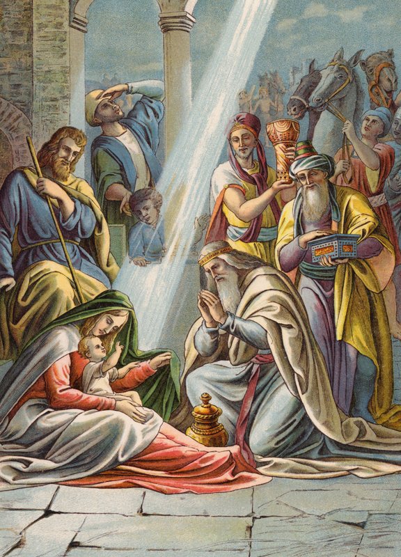 Három bölcs (színes litográfia) alkotó: Julius (after) Schnorr von Carolsfeld