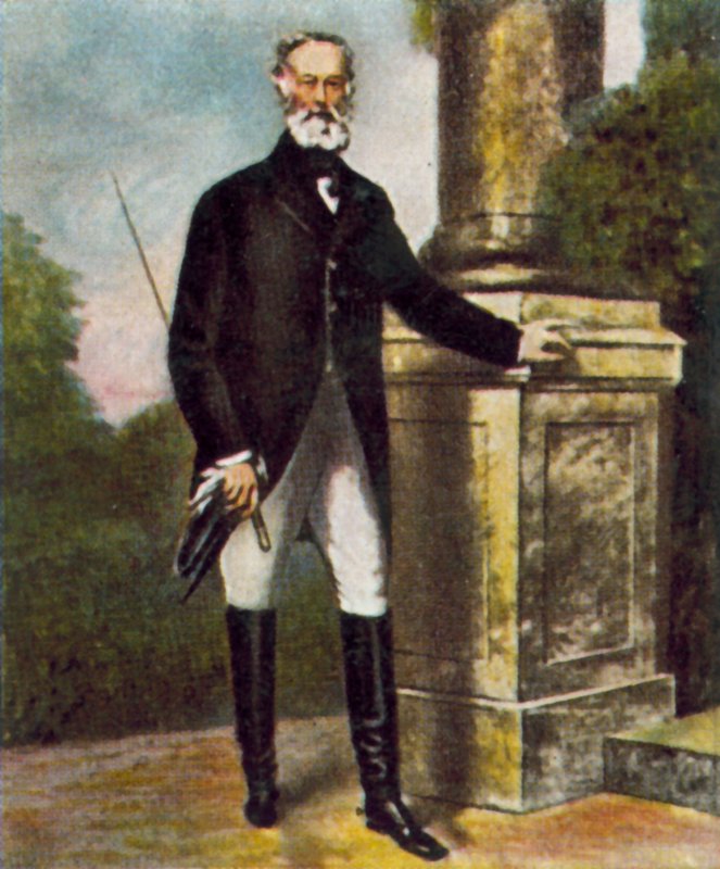 Alfred Krupp, német iparmágnás (színes litográfia) alkotó: Julius Grun