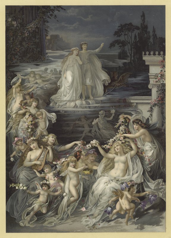 Illusztráció: Szentivánéji álom (chromolitho) alkotó: Julius Hoeppner