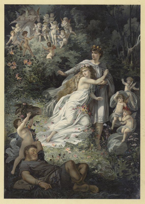 Illusztráció: Szentivánéji álom (chromolitho) alkotó: Julius Hoeppner