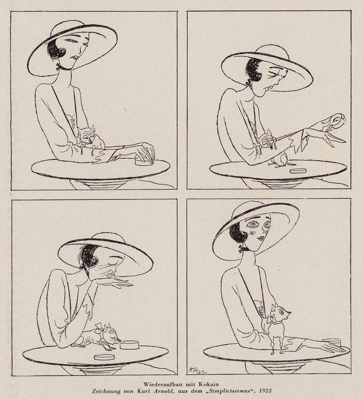 Kokainozó nő (litho) alkotó: Karl Arnold