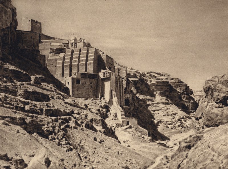 Mar Saba, görög kolostor (f/w fotó) alkotó: Karl Grober
