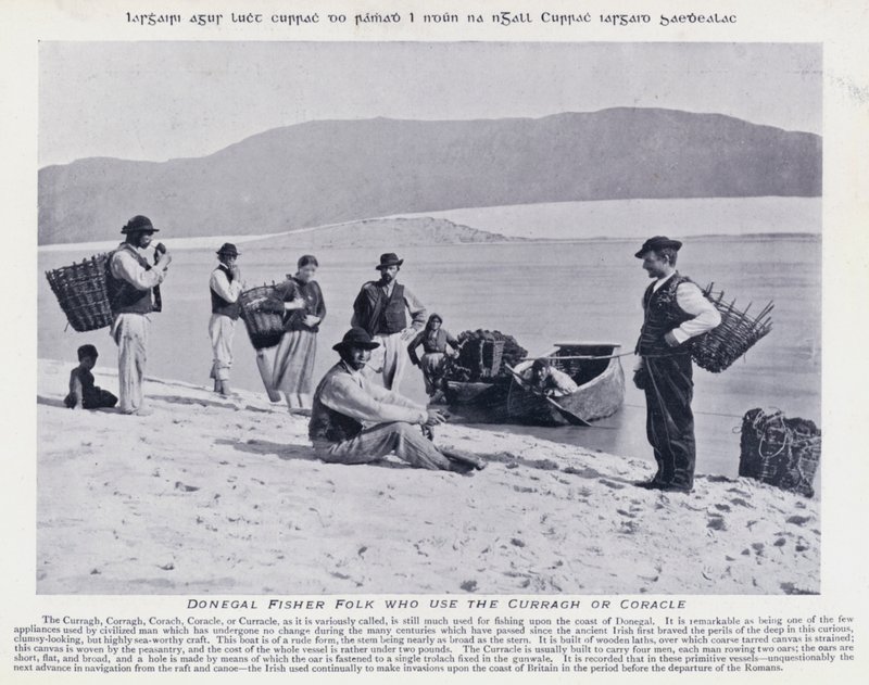 Donegal Fisher Folk, aki a Curragh-t vagy a Coracle-t használja (f/w fotó) alkotó: Karl Karlovich Piratsky