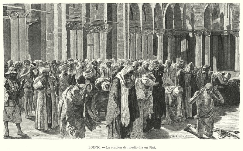 Déli imák Asyutban, Egyiptomban (litho) alkotó: Karl Wilhelm Gentz