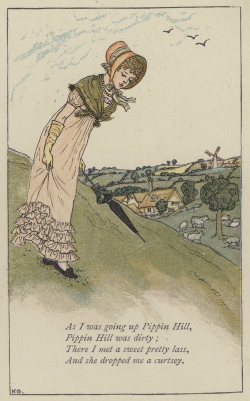 Ahogy felmentem a Pippin Hillre (színes litó) alkotó: Kate (after) Greenaway