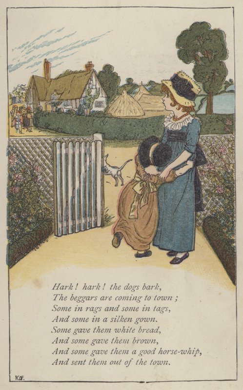 Hark! hark! a kutyák ugatnak (színes litho) alkotó: Kate (after) Greenaway
