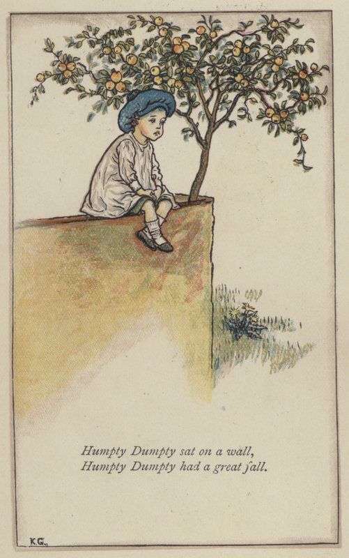 Humpty Dumpty a falon ült (színes litó) alkotó: Kate (after) Greenaway