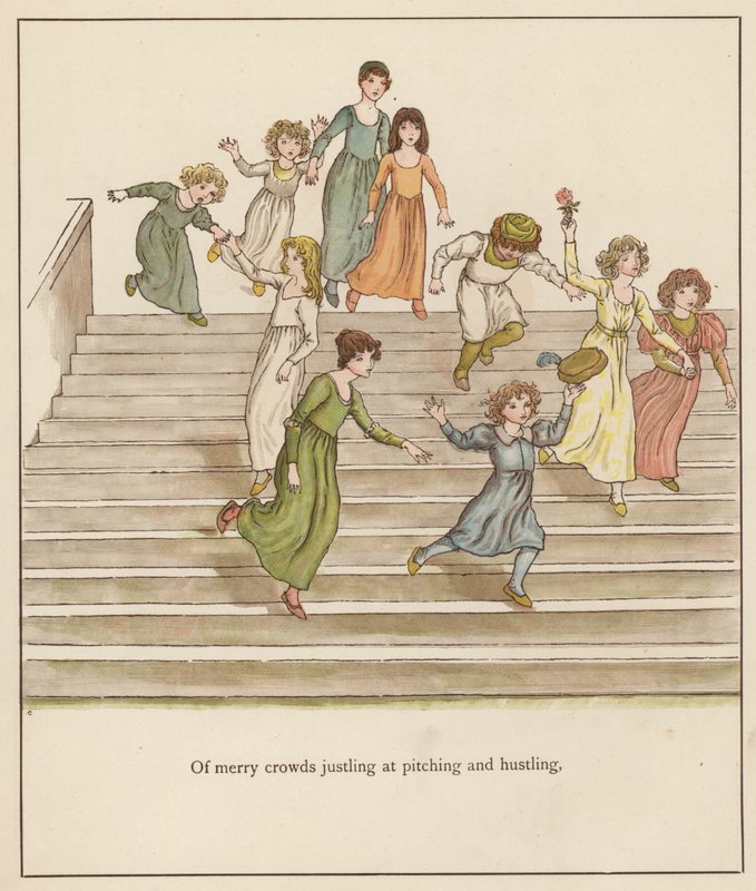 Kate Greenaway illusztrációja Robert Browning Hamelin pipája című filmjéhez (színes litó) alkotó: Kate (after) Greenaway