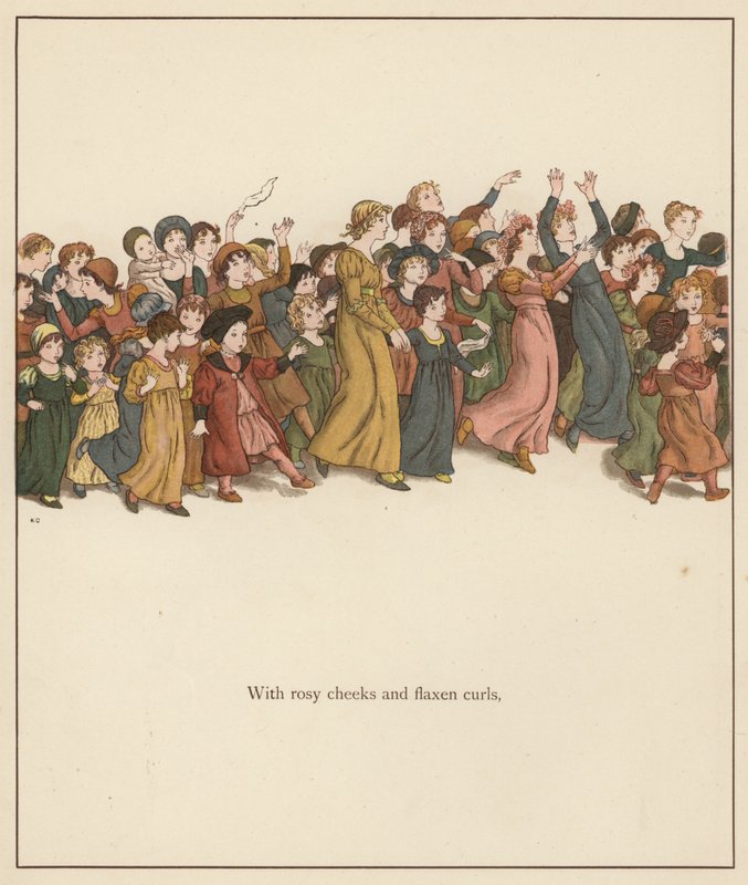 Kate Greenaway illusztrációja Robert Browning Hamelin pipája című filmjéhez (színes litó) alkotó: Kate (after) Greenaway