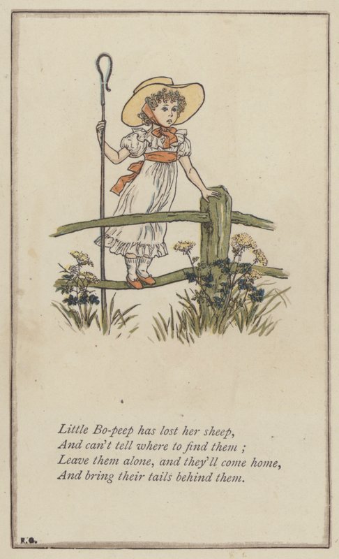 A kis Bo-peep elvesztette a bárányát (színes litho) alkotó: Kate (after) Greenaway