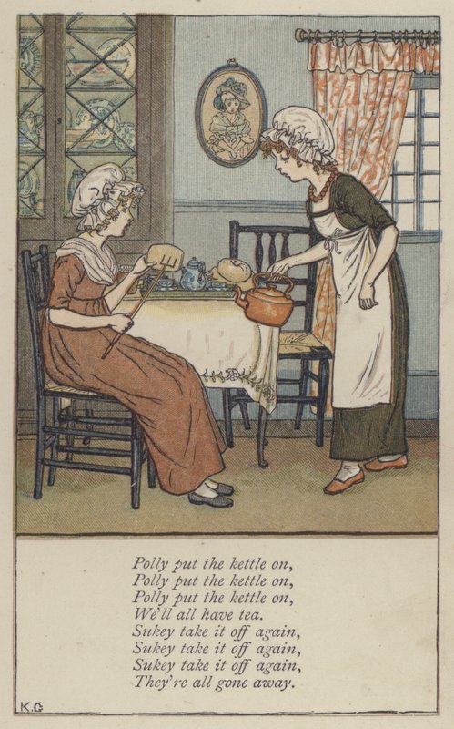 Polly feltette a vízforralót (színes litó) alkotó: Kate (after) Greenaway
