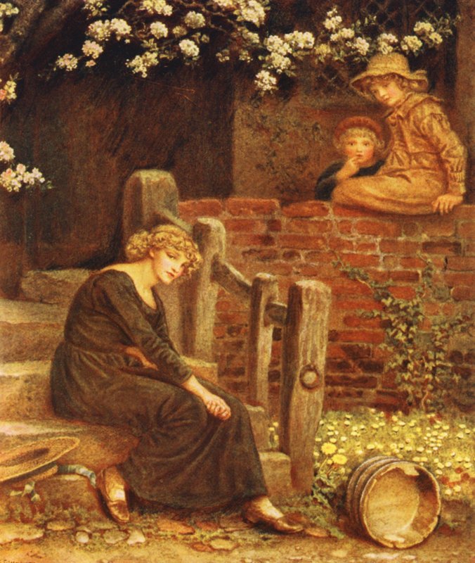A lány és a tejes vödör meséje (színes litográfia) alkotó: Kate (after) Greenaway