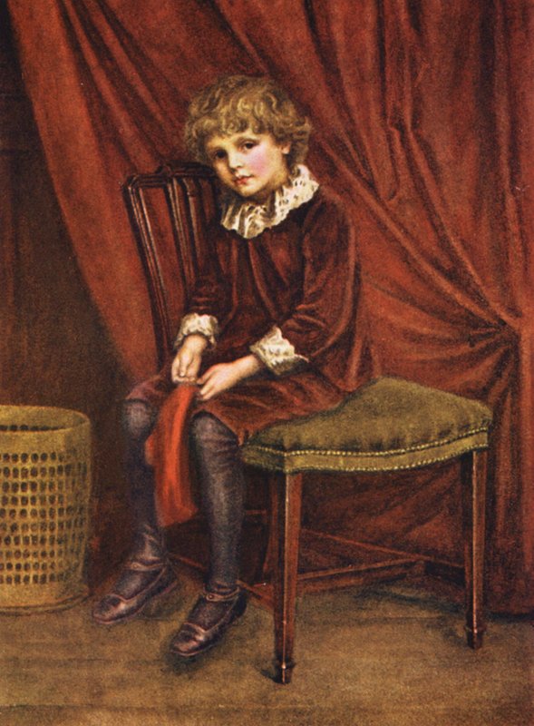 A vörös fiú (színes litográfia) alkotó: Kate (after) Greenaway