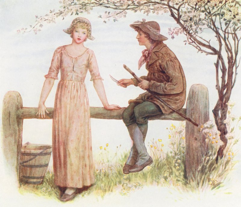 Kettő egy lépcsőn (színes litográfia) alkotó: Kate (after) Greenaway