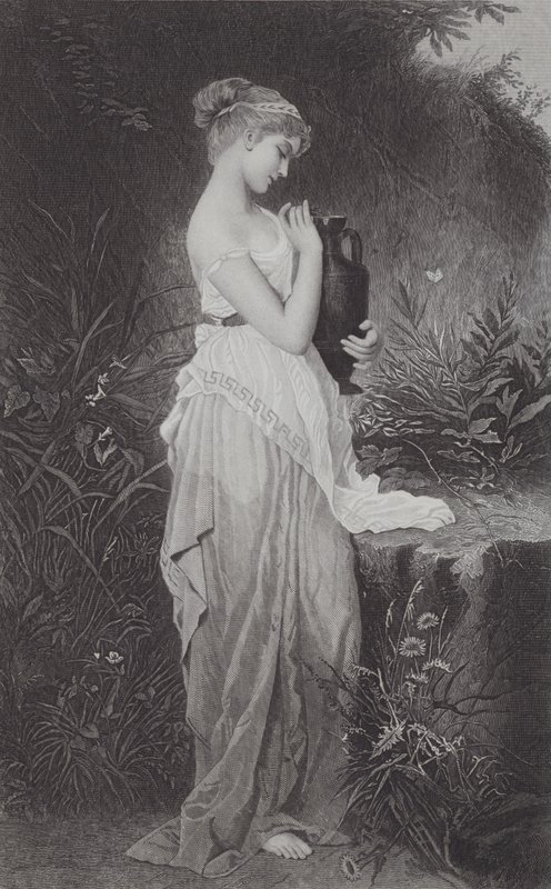 Psyche és váza (metszet) alkotó: Kate Gray