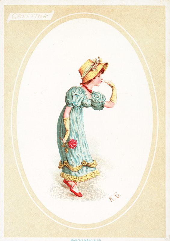 üdvözlőlap (chromolitho) alkotó: Kate Greenaway