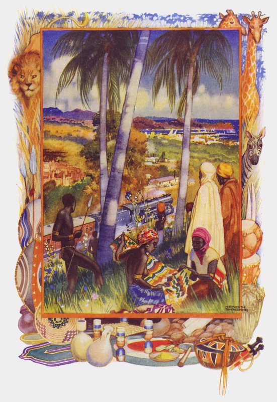 Kelet- és Nyugat-Afrika (színes litho) alkotó: Kenneth Shoesmith