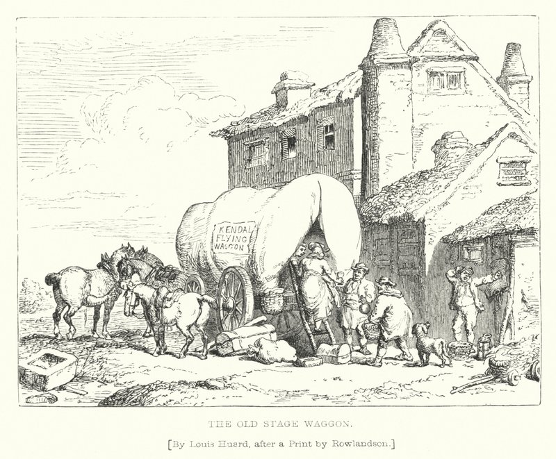 The Old Stage Waggon (metszet) alkotó: L. Huard