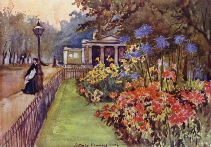Őszi ágyak, Hyde Park (színes litho) alkotó: Lady Victoria Marjorie Harriet Manners