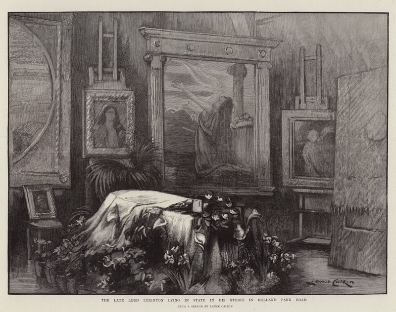 A néhai Lord Leighton a Holland Park Road-i stúdiójában nyugszik alkotó: Lance Calkin
