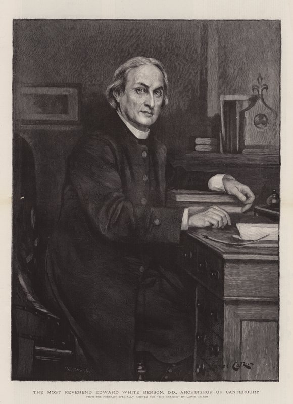 A legtisztelendőbb Edward White Benson, DD, Canterbury érseke (metszet) alkotó: Lance Calkin