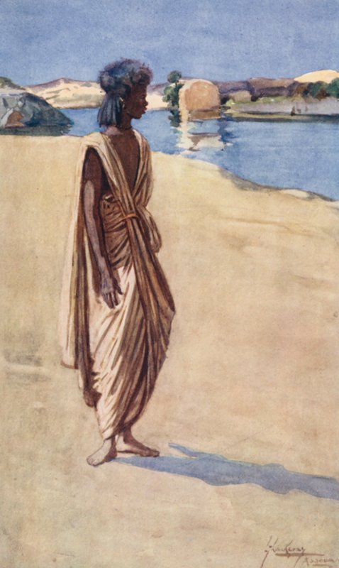 Egyiptom népe: Bisharien Arab (színes litográfia) alkotó: Lance Thackeray