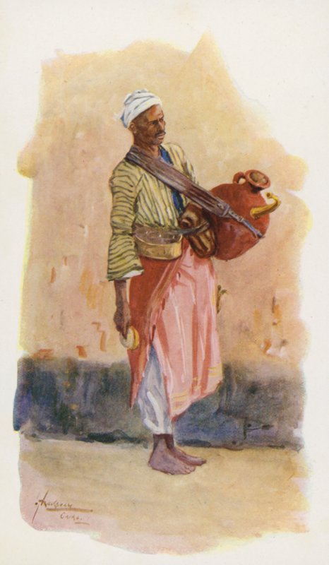 Egyiptom népe: Argesusi (színes litográfia): szörpárus, Argesusi (színes litográfia) alkotó: Lance Thackeray