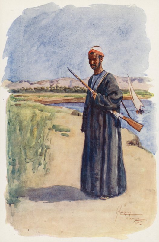 Egyiptom népe: Gaffir (színes litográfia). alkotó: Lance Thackeray