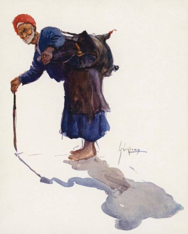 Egyiptom népe: Sakka (színes litográfia): Vízhordó, Sakka (színes litográfia) alkotó: Lance Thackeray