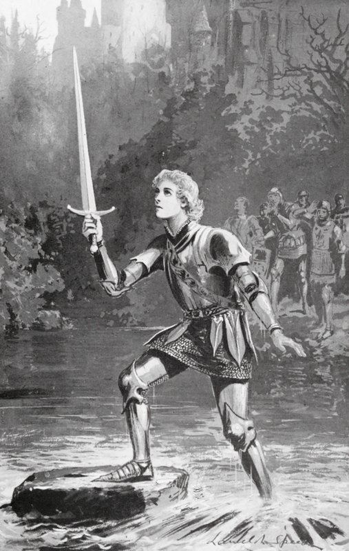 Galahad könnyedén felemelte a kardot (litho) alkotó: Lancelot Speed
