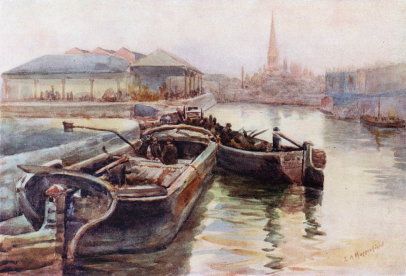 St Mary Redcliffe, a Princes Wharf felől alkotó: Laura Annie Happerfield