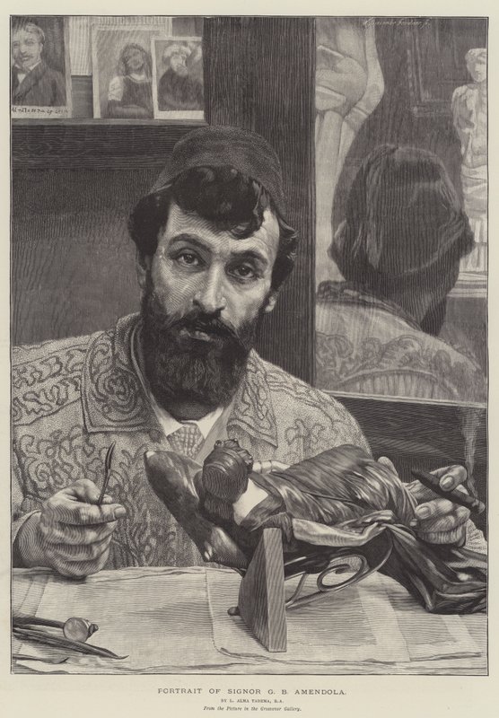Signor G B Amendola portréja alkotó: Lawrence Alma Tadema