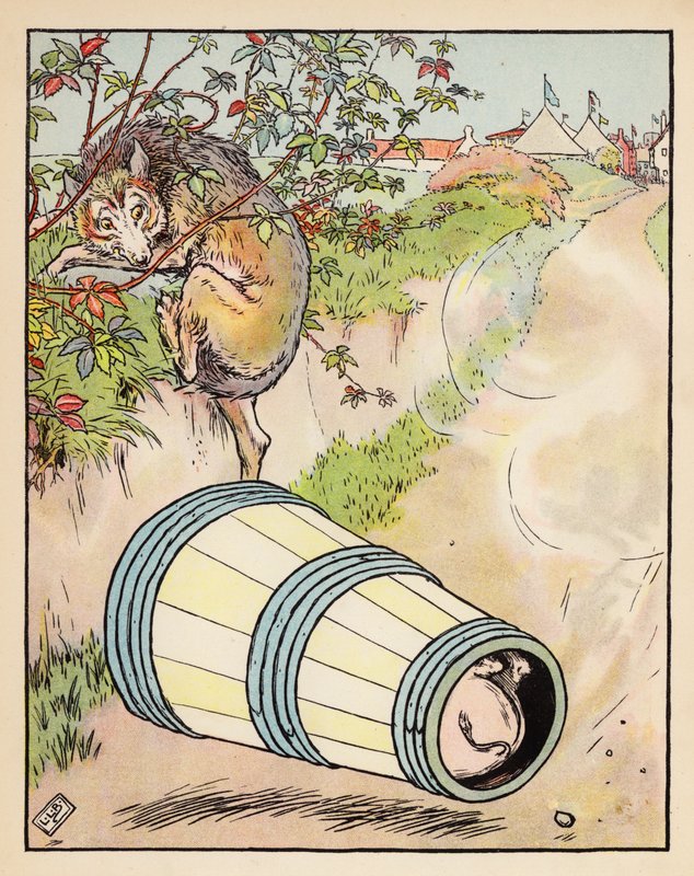 Illusztráció A három kismalachoz (színes litográfia) alkotó: Leonard Leslie Brooke