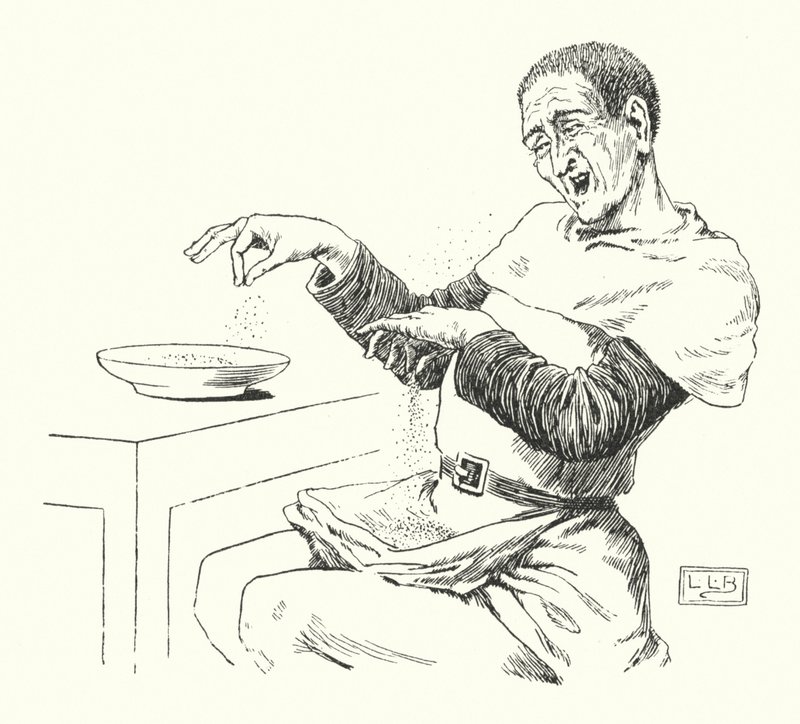 Peter Piper szedett egy csipet ecetes borsot (metszet) alkotó: Leonard Leslie Brooke