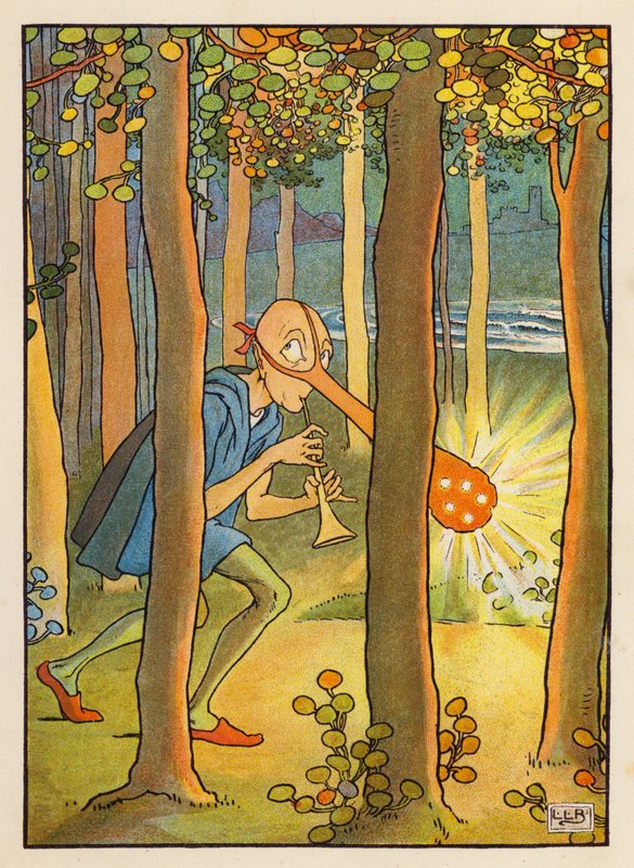 A világító orrú dong (színes litográfia) alkotó: Leonard Leslie Brooke