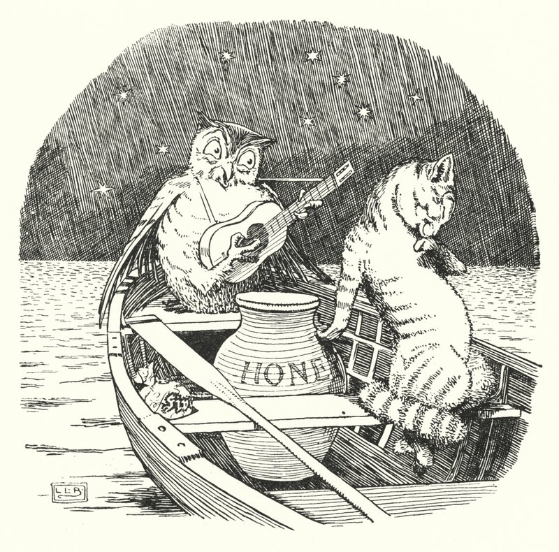 A bagoly és a puncimacska (litho) alkotó: Leonard Leslie Brooke