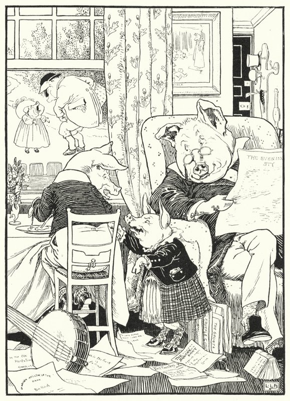 Az öt malac (metszet) alkotó: Leonard Leslie Brooke
