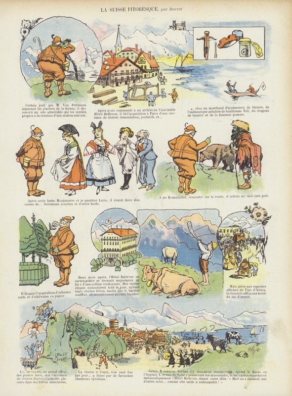 Festői Svájc. Illusztráció Le Rire alkotó: Leonce Burret