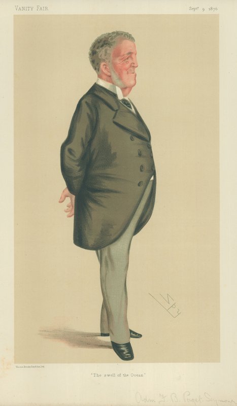 Frederick Beauchamp Paget-Seymour admirális, The swell of the ocean, 1876. szeptember 9., Vanity Fair karikatúra. alkotó: Leslie Matthew Ward