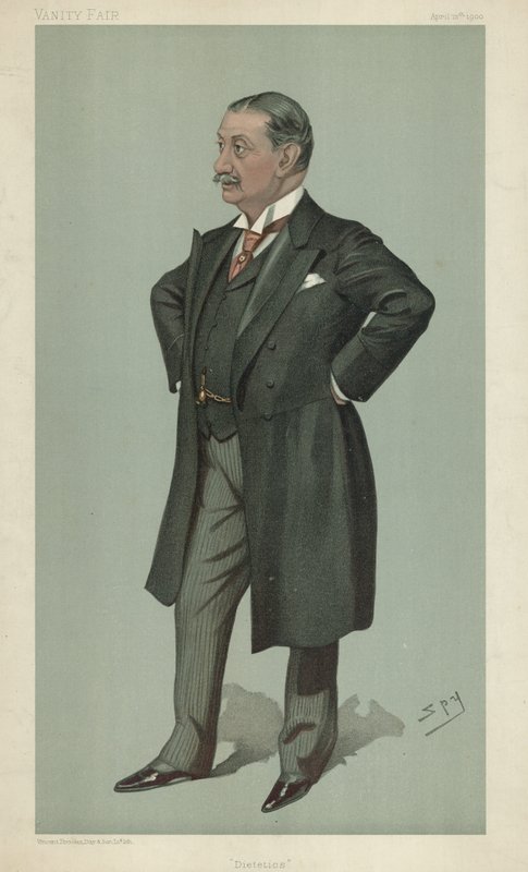 Dr. Nathaniel Edward Yorke-Davis, Dietetika, 1900. április 12., Vanity Fair rajzfilm alkotó: Leslie Matthew Ward