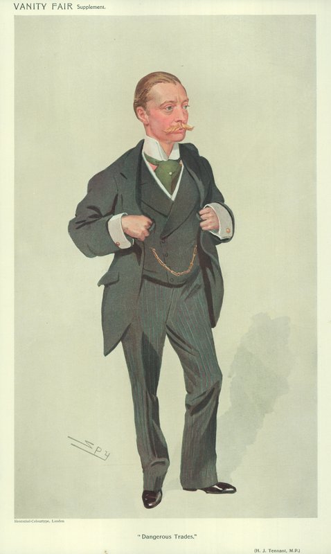 Harold J Tennant, képviselő, Veszélyes kereskedelem, 1909. december 23., Vanity Fair rajzfilm alkotó: Leslie Matthew Ward