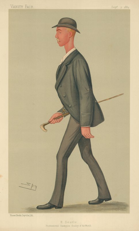 Henry Searle, a világ profi bajnoka, 1889. szeptember 7., Vanity Fair rajzfilm alkotó: Leslie Matthew Ward