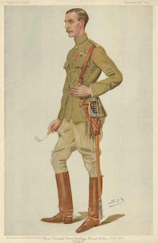 Edward James Montagu Stuart-Wortley őrnagy, Eddie, 1899. október 26., Vanity Fair rajzfilm alkotó: Leslie Matthew Ward
